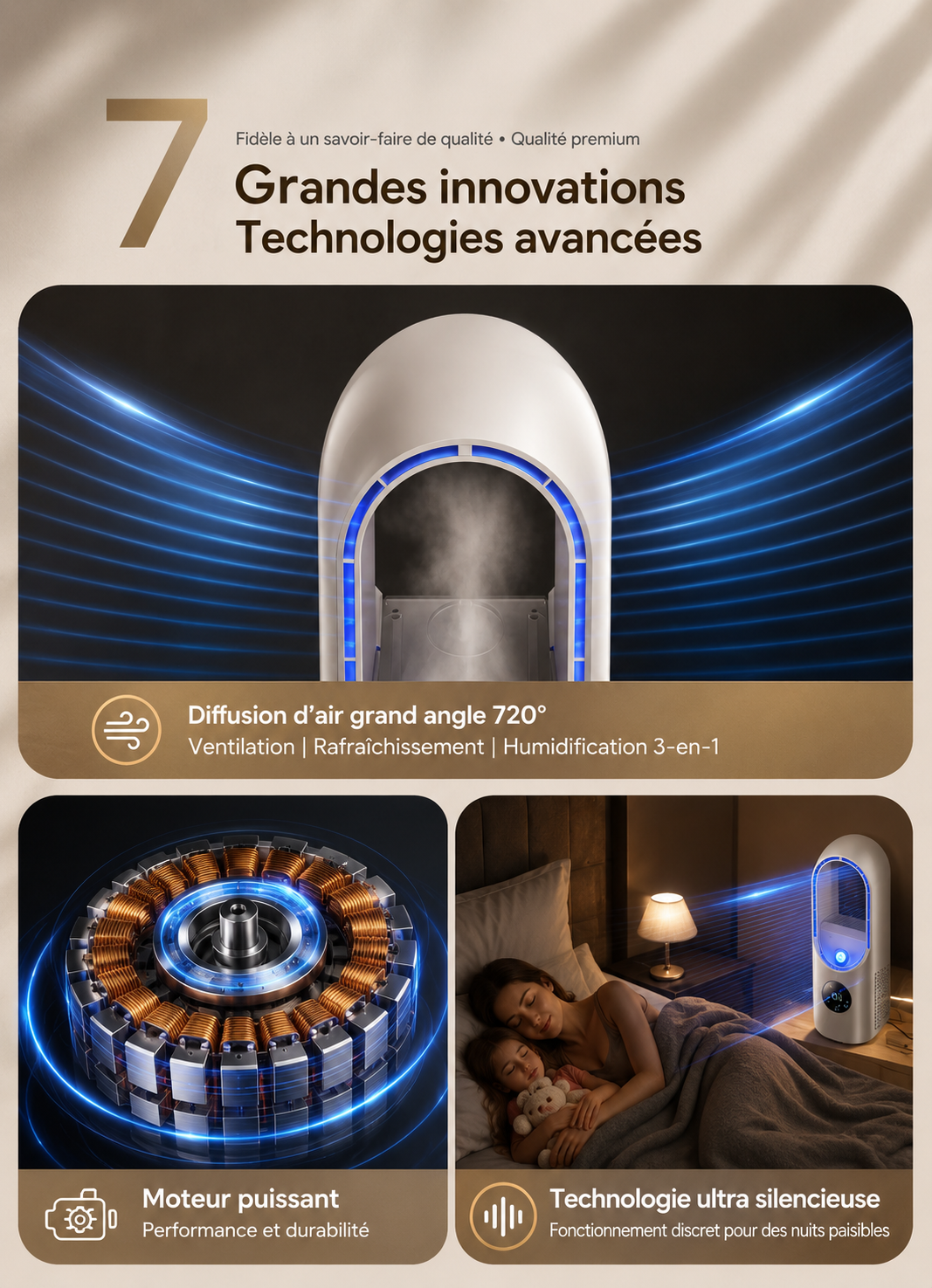 Ventilateur Humidificateur LED SmartCool