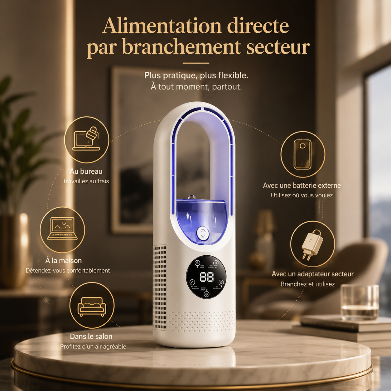 Ventilateur Humidificateur LED SmartCool