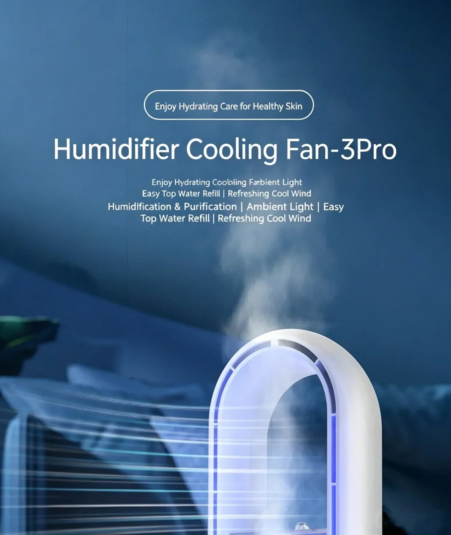 Ventilateur Humidificateur LED SmartCool
