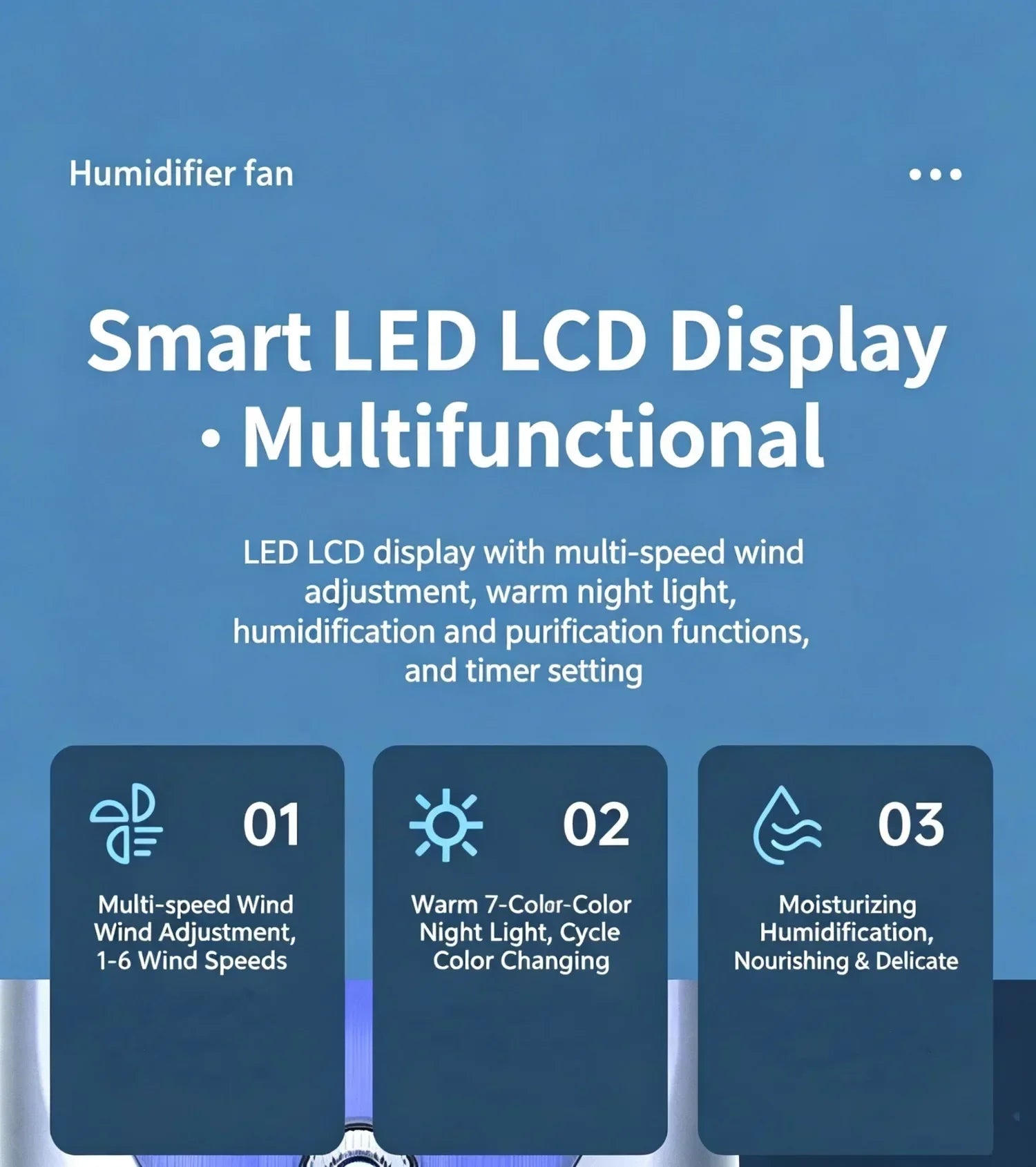 Ventilateur Humidificateur LED SmartCool