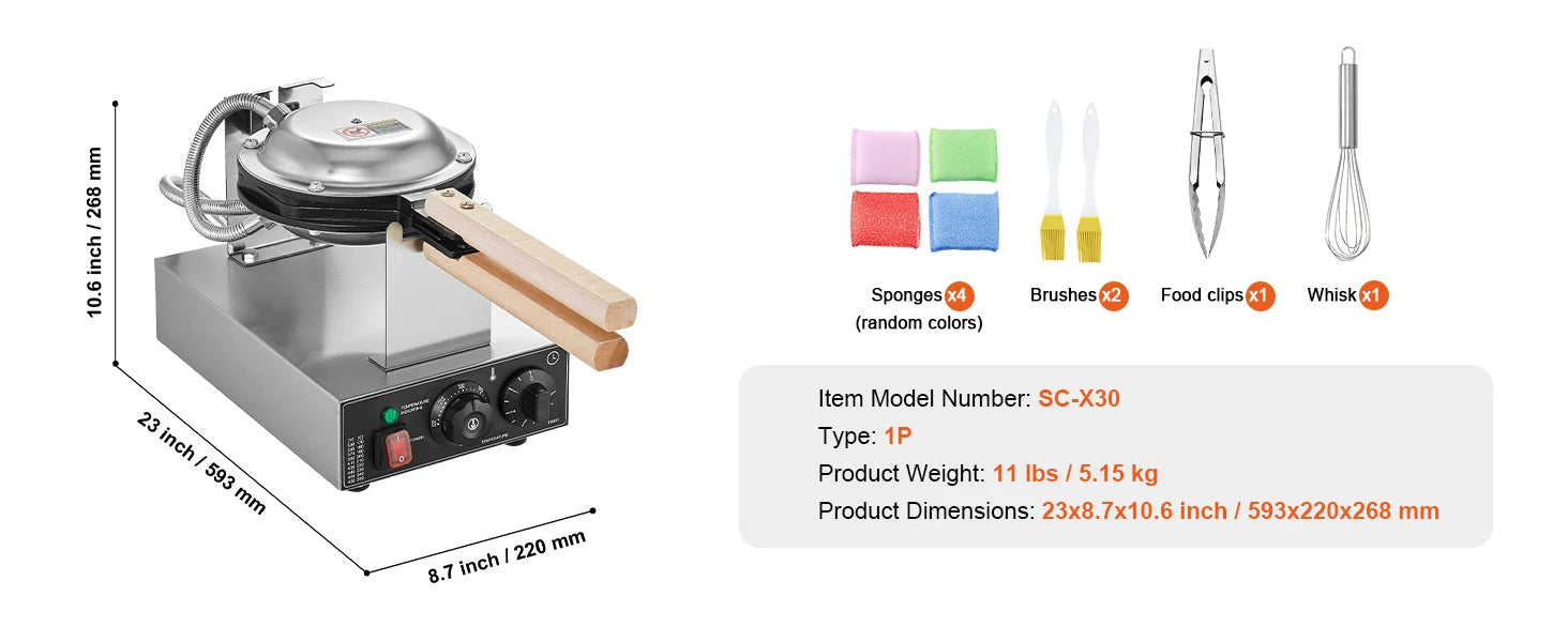 JuumWaffle – Machine à Gaufres Bubble 1400W